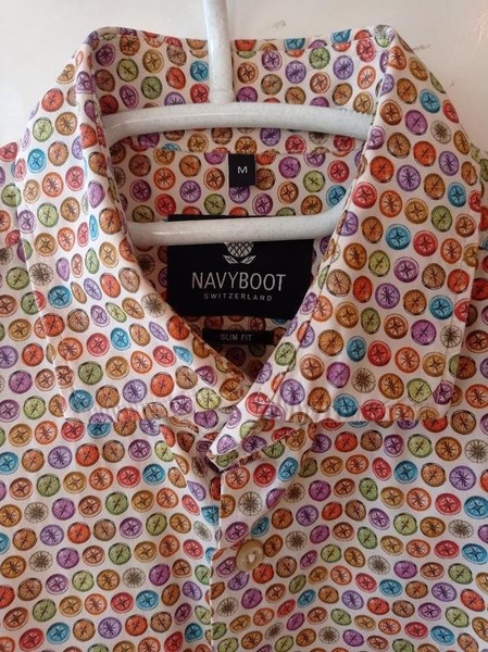 Men Navyboot Shirt Multicolor Cotton 38 / M / 46 #B8IR