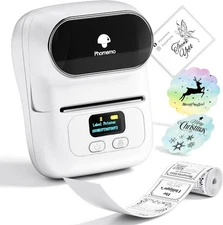 Phomemo M110 Label Maker – Portable Thermal Label Printer with 3 Rolls White