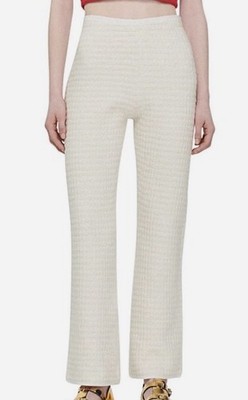 SANDRO PARIS KASSIM TWEED PANTS TROUSERS ECRU SIZE FR-40. US -8 NWT $340