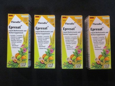 (4) Floradix Epresat Liquid Multivitamin & Herbal Supplement 1/3 Oz Each