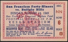 RARE 1949 San Francisco Forty-Niners Buffalo Bills AAFC Ticket Stub 49ers SHARP!