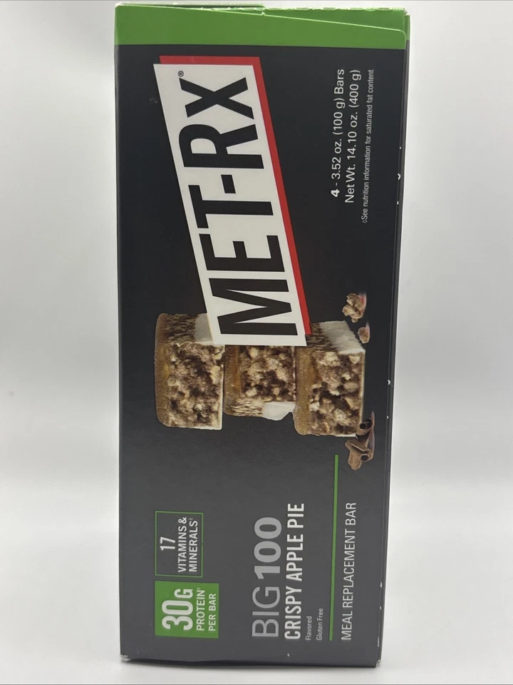 MET-Rx Big 100 Barritas de Proteína Colosales, Reemplazo de Comida de Pastel de Manzana Crujiente Foto 2 de 4