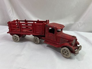 CAST IRON vintage 1930s A.C. Williams "Coast to Coast Cartage" Truck and Trailer