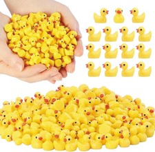 100Pcs Mini Resin Ducks, Tiny Ducks Figurines for Miniature Dollhouse Decor Aqua