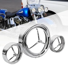 7" Headlight &4.5" Fog Light Trim Visor Cover For Harley Touring Electra Glide