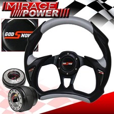 For 94-01 Integra Black Silver Steering Wheel Slim Quick Release Hub Godsnow