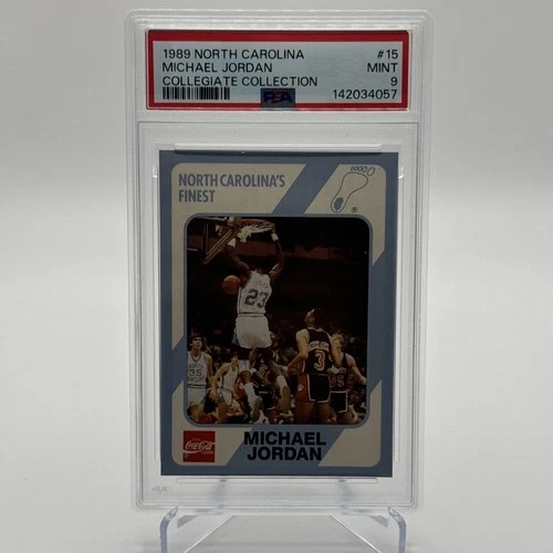 1989 NORTH CAROLINA COLLEGIATE CARD #15 MICHAEL JORDAN PSA 9  MINT