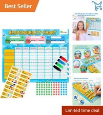 Magnetic Responsibility Chore Chart for Kids Dry Erase Home Behavior Guide