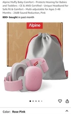 Alpine Muffy Baby Toddler Ear Noise Protection Small NRR 18 SNR 23db 3-48 Month