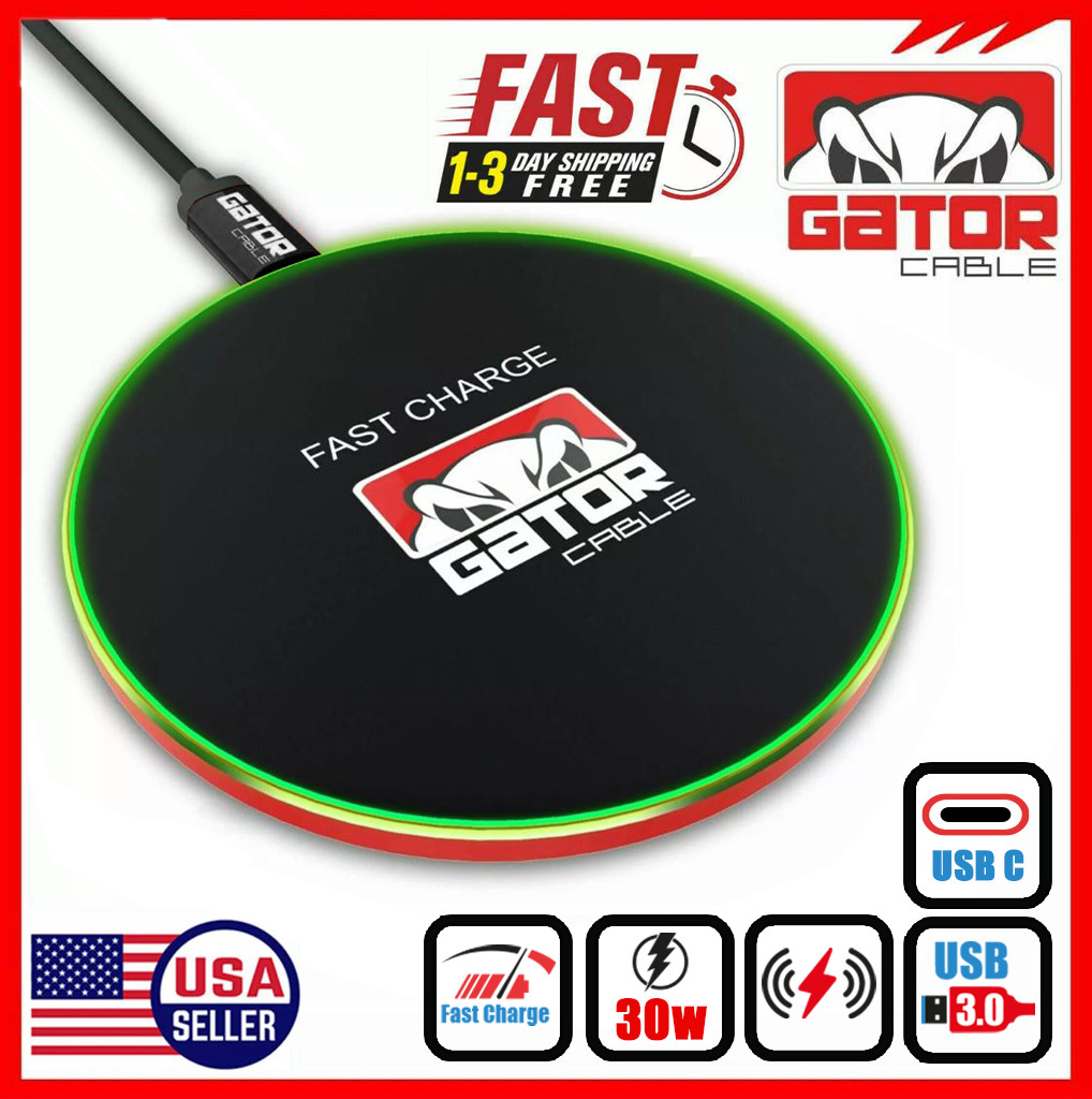 2x 30W Wireless Phone Charger Pad Dock Fast Charge for Samsung iPhone Universal