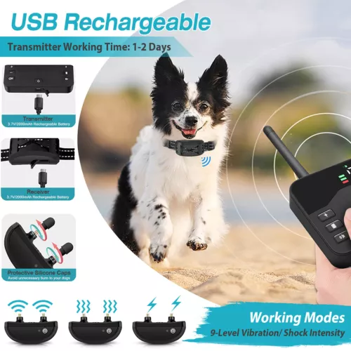 Recinzione Elettrica per Cani 2 in 1 Wireless Recinzione per Cani Collare Sistema di Contenimento per Animali Domestici - Foto 9 di 68