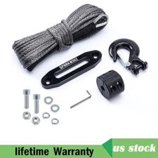Synthetic Winch Rope Kit - 1/4'' x 50' with 10000 lbs Strength, Protective