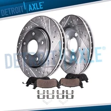 Front Drilled Brake Rotors Brake Pads Kit for Civic CR-V Element Fit ILX CR-Z