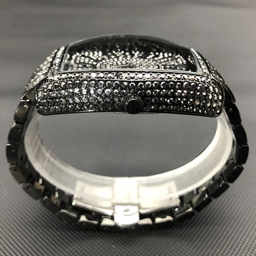 MISSFOX Luxury Black Men's Watches With Diamond Vast Dial Male Quartz Wristwatch - Picture 11 of 28