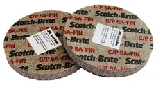 (2) 3M Scotch-Brite Cut and Polish Unitized Wheel 4” x 1/2 x 1/4" 5A Fine