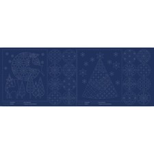 Patchwork Sewing Fabric Sashiko Christmas Navy Panel 52x110cm