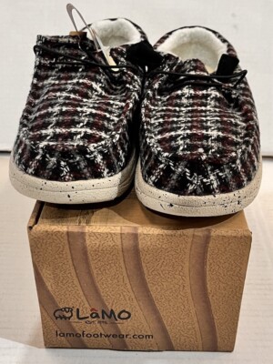 NEW Women's Lamo, Samantha Slip-On EW2059-BLKP Black Plaid Fabric Size 7 n30