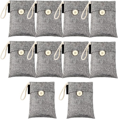 Natural Bamboo Air Purifying Deodorizer Bags 10 Pack 100% Activated Charcoal Car - Picture 9 of 11