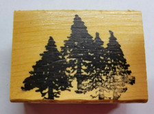Wood/Rubber Stamp Forest / Trees