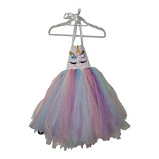 Unicorn Tulle Glitter Party Tutu Dress Size 4T 5T Costume Birthday Girls Halter