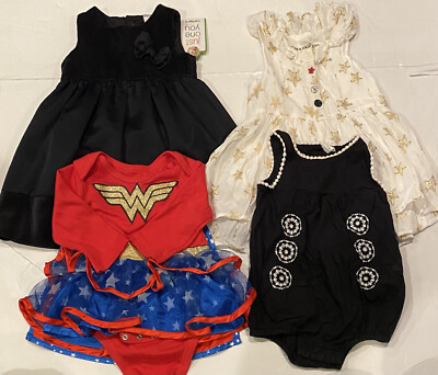 Lot 4 Genuine Kids, Old Navy, Just One You Girls  Dresses Size 6-12 Months
