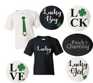 Youth-Saint-Patrick-039-s-Day-Mix-Designs-Lucky-Boy-amp-Girl-Shirt-Love-Shamrock-Tee