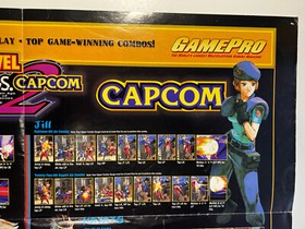 Marvel vs. Capcom 2 Gamepro poster rare 2 sided Wolverine Akuma Dreamcast folded
