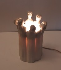 Antica Lampada Tavolo FABRIS Biscuit Porcellana Italy cm 16