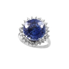 AAA Flawless Fine Royal Blue Sapphire Round Gemstone 925 Silver Handmade Ring