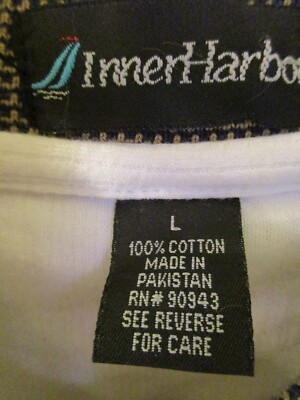 Inner Harbor Men's Golf Polo Shirt Size Large Ivory/Black with