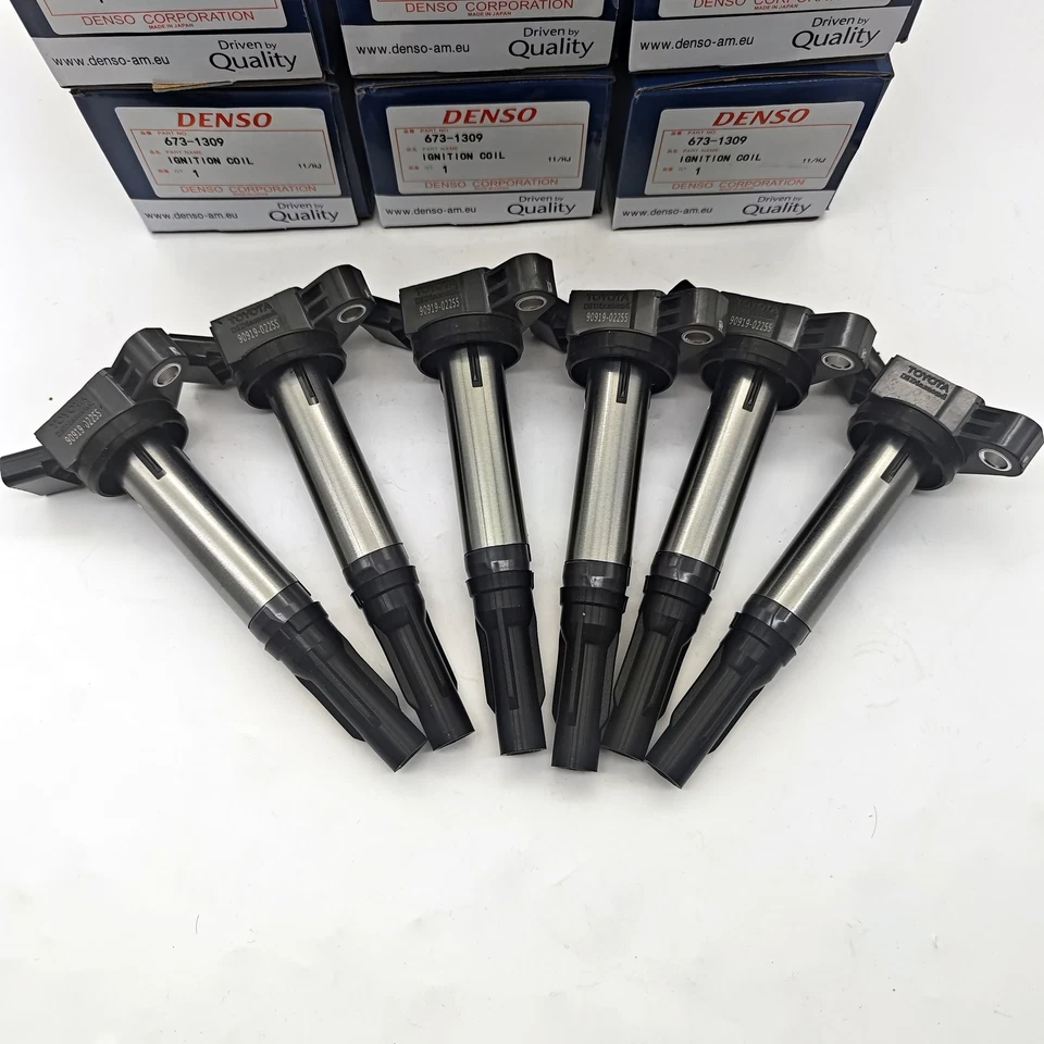 6X Denso 673-1309 Ignition Coil For Toyota/Lexus V6/8 Engines 90919-02255 - Imagem 3 de 4