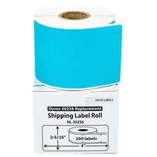 DYMO LW 30256 COLOR Large Direct Thermal BLUE Shipping Labels  25 Rolls of 300