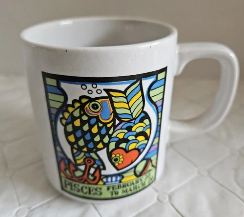 Vintage Pisces Cup Coffee Mug 8 oz Made In Japan