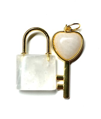 White Jade heart key lock Grade A jadeite pendent necklace 00051 | eBay