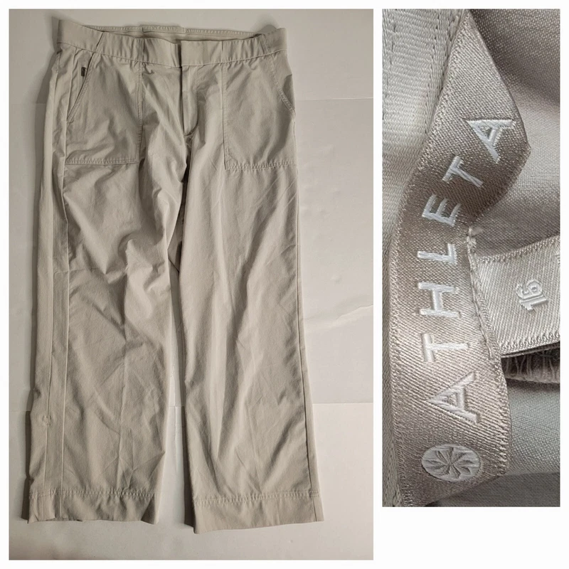 athleta straight crop adjustable length pockets abalone pants
