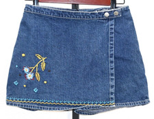 Vintage Jordache Girls Denim Skort Shorts Size 12 100 Cotton