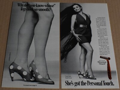 1988 Print Ad Smooth Legs Crystal Gayle Pinup Personal Touch Shaver Heels art