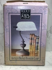 ALSY ANTIQUE BRONZE BANKERS LAMP
