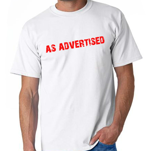 Men's Graphic TShirt As Advertised Funny Humor New Tee eBay