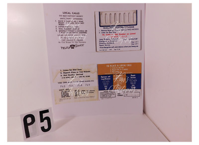 1 Sheet of 4 Diff New Info Card Inserts for W/E, N/E or A/E 3 Slot Payphones -P5
