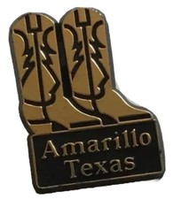 Amarillo Texas Cowboy Boots Plastic Lapel Pin
