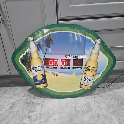 CORONA BEER DIGITAL COUNTDOWN TO CINCO DE MAYO LIME SHAPED CLOCK (Has Issues)