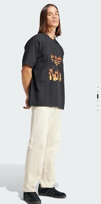 Sz XL Adidas x Korn 30th Anniversary Fire Flame Graphic Tee Shirt