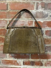 Vintage Palizzio Very New York Top Handle Honey Brown Iguana Lizard Purse 60s
