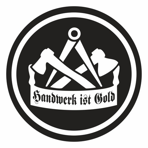 Aufkleber Wetterfest Zimmermann Handwerk ist Gold firma holz firma zunft wappen  - Bild 2 von 3