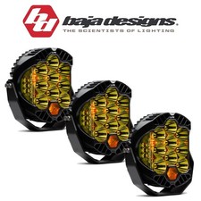 Baja Designs (3) LP9 Amber Racer Spot Beam 5000K LED Light Pods 11,025 Lumens