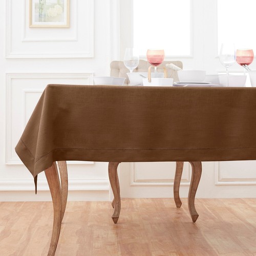 Solino Home 100% Pure Linen Tablecloth Summer Dining Solid Classic Hemstitch New - Picture 138 of 167