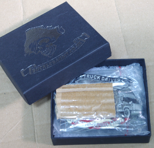 Boucle de ceinture : « The Truck Driver ~ An American Hero » ~ NEUVE scellée en boîte ~ LIVRAISON GRATUITE - Photo 2/6