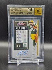 2020 Contenders Playoff Ticket On Card Variation Auto AJ Dillon RC 99 BGS 9.5 10