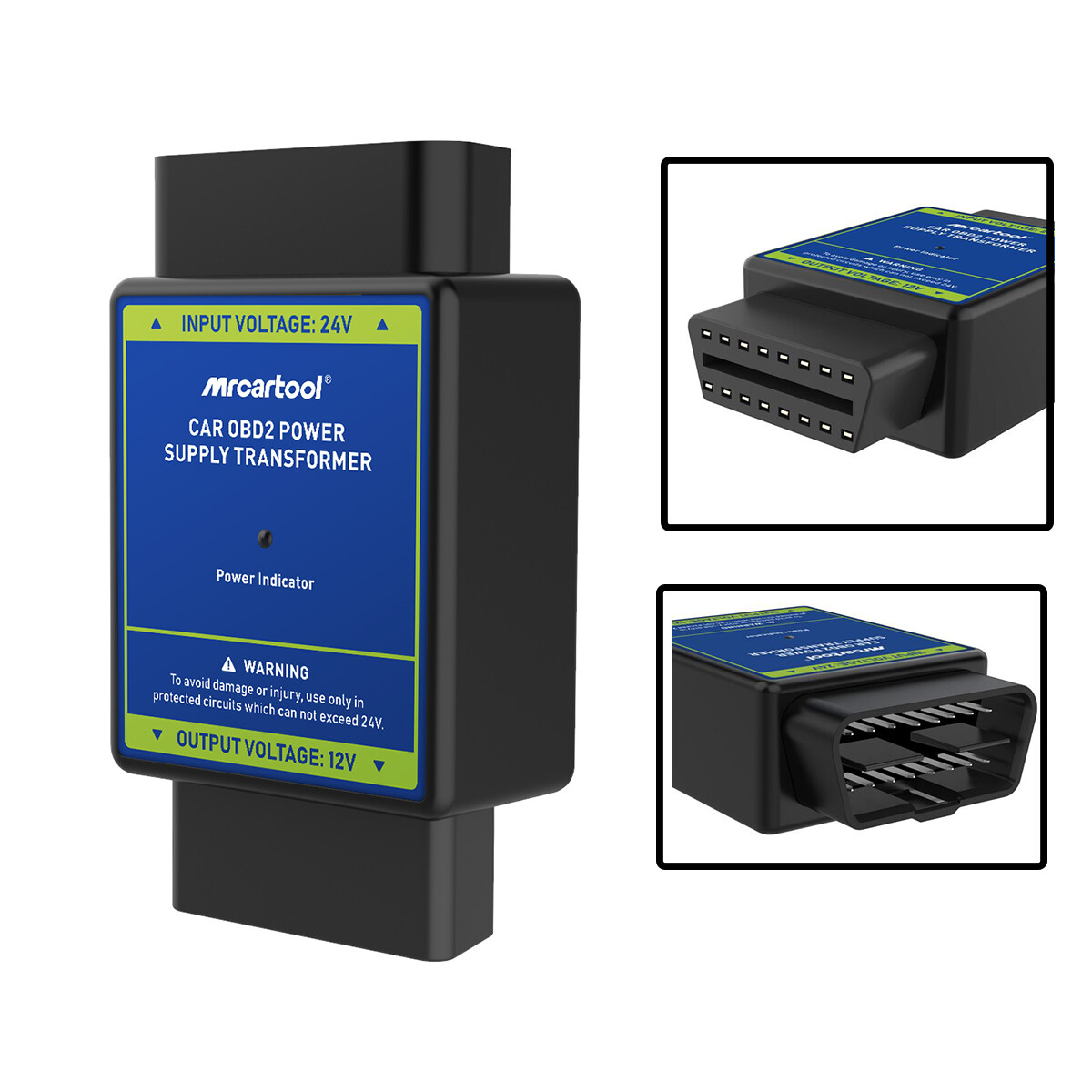 24V to 12V OBD2 Power Supply Transformer Adapter Car Truck OBD Voltage